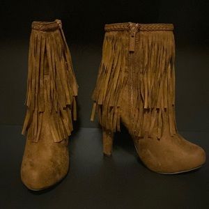 Faux suede ankle boots